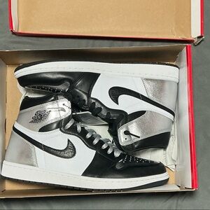 Nike Black and Silver High-Top Sneakers